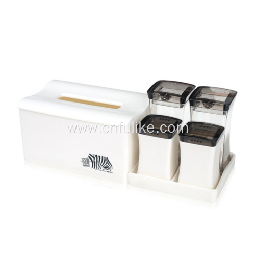 Rectangle Napkin Holder with 4 Divider Jar